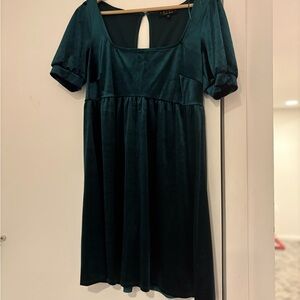 Trixxi Teal Dress with Stylish Sleeves